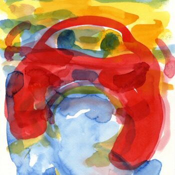 Malerei mit dem Titel "Auto/Selbster (1603…" von Detlef Lemme (Farbenkugel), Original-Kunstwerk, Aquarell