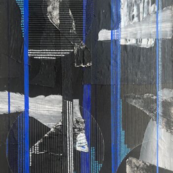 Pintura intitulada "Behind the blue line" por Wendy Van Putten Art, Obras de arte originais, Acrílico Montado em Armação em…