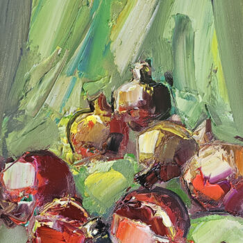 Malerei mit dem Titel "Pomegranate Abundan…" von Vlas Ayvazyan, Original-Kunstwerk, Öl Auf Keilrahmen aus Holz montiert