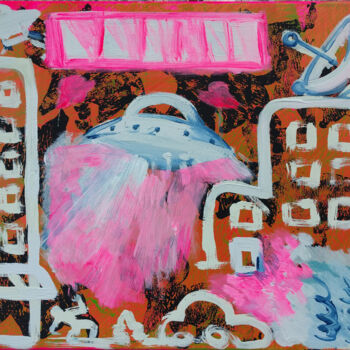 「Meow-maggedon」というタイトルの絵画 Oberlin The Artistによって, オリジナルのアートワーク, アクリル