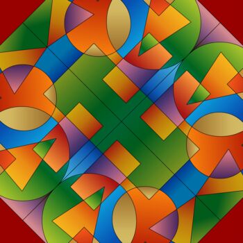 Digital Arts titled "Bold geometric patt…" by Shamim Shaikh, Original Artwork, 2D Digital Work