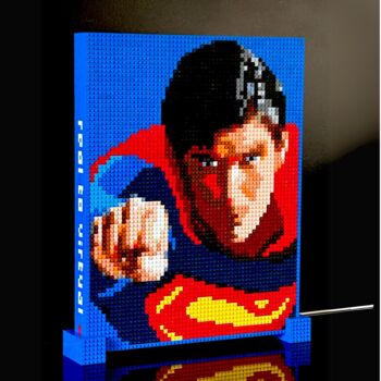 Sculpture titled "Superman by qargo" by Qargo, Original Artwork, Plastic Mounted on Other rigid panel