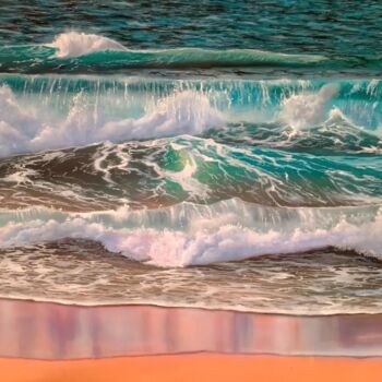 Ζωγραφική με τίτλο "Waves of hope" από Moin Uddin, Αυθεντικά έργα τέχνης, Ακρυλικό