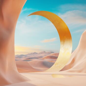 数字艺术 标题为“Door to infinity #3” 由Morgane Soulier, 原创艺术品, AI生成的图像 安装在铝上