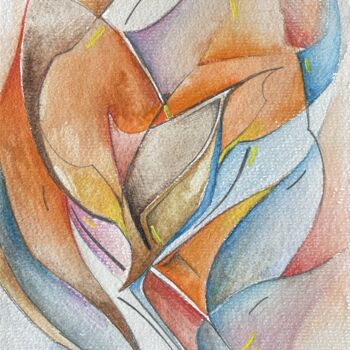 Pittura intitolato "Abstract _ 009 _ wa…" da Saine Fourtwentyone, Opera d'arte originale, Acquarello