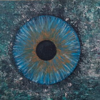 Painting titled "Blue eye" by Ruud Ekelmans (Gudo Art), Original Artwork, Acrylic