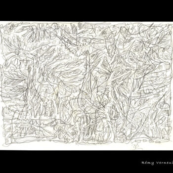Dessin intitulée "Jangala 14" par Rémy Verneuil, Œuvre d'art originale, Crayon