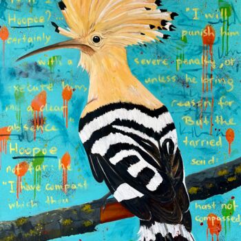Painting titled "The Hoopoe" by Kerime Elibüyük, Original Artwork, Acrylic