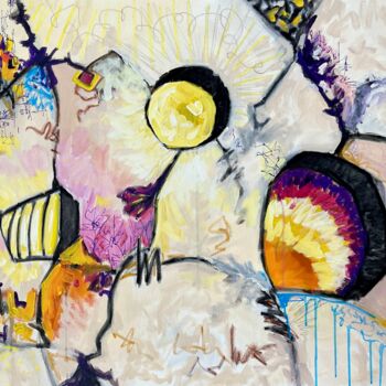 Painting titled "Ideas Flashing in M…" by Kerime Elibüyük, Original Artwork, Acrylic