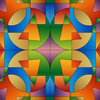 数字艺术 标题为“Bright geometric sh…” 由Shamim Shaikh, 原创艺术品, 2D数字工作