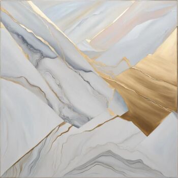 Digital Arts titled "marbre blanc et or" by Dinem, Original Artwork, AI generated image