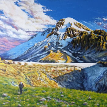 Peinture intitulée "Le chemin de Kazbek" par Yura Zaika, Œuvre d'art originale, Acrylique