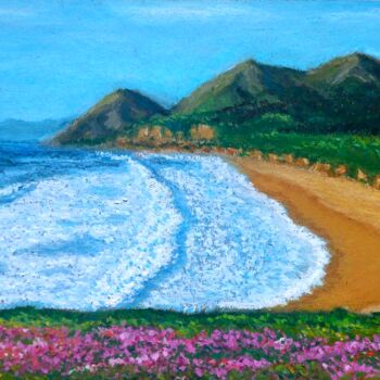 Ζωγραφική με τίτλο "Ocean Shore" από Adonis Tukhvatshyn, Αυθεντικά έργα τέχνης, Παστέλ