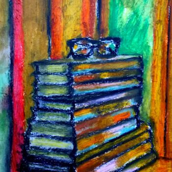 Peinture intitulée "Litterature, poesie…" par Slobodan Spasojevic (Spaki), Œuvre d'art originale, Pastel