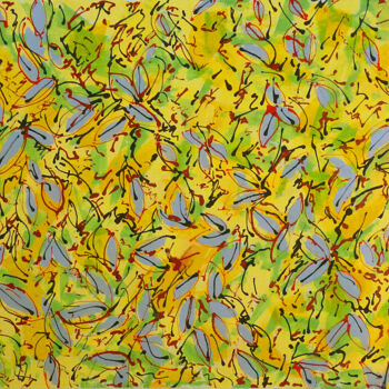 Peinture intitulée "Feuillage" par Christian Vidal, Œuvre d'art originale, Acrylique Monté sur Panneau de bois