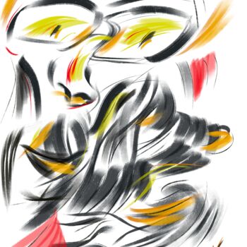 Arts numériques intitulée "Maitre et chien" par Voy, Œuvre d'art originale, Peinture numérique