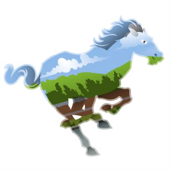 「A stylized horse de…」というタイトルのデジタルアーツ Shamim Shaikhによって, オリジナルのアートワーク, 2Dデジタルワーク