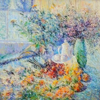 绘画 标题为“Flowers in front of…” 由国 张, 原创艺术品, 彩画