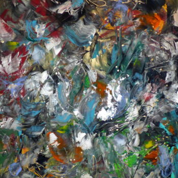 Malerei mit dem Titel "Birds of Paradise IV" von Floria Rey, Original-Kunstwerk, Acryl