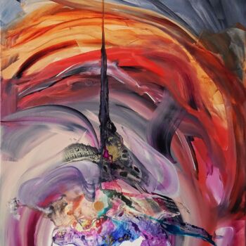 Painting titled "ELEUSIS" by Michele Madeleine Guillot, Original Artwork, Acrylic Mounted on Wood Stretcher frame
