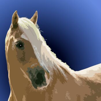 Digital Arts titled "Stylized horse with…" by Shamim Shaikh, Original Artwork, 2D Digital Work