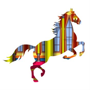 Digitale Kunst getiteld "Silhouette of a hor…" door Shamim Shaikh, Origineel Kunstwerk, 2D Digital Work