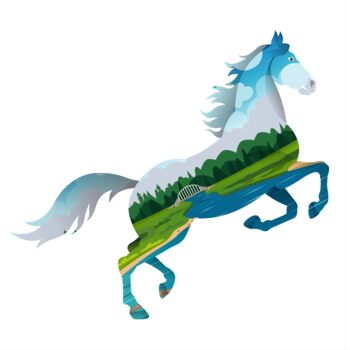 Digital Arts με τίτλο "A majestic horse si…" από Shamim Shaikh, Αυθεντικά έργα τέχνης, 2D ψηφιακή εργασία