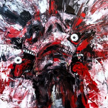 Ζωγραφική με τίτλο "Macabre expression 5" από Vaxo Lang, Αυθεντικά έργα τέχνης, Λάδι