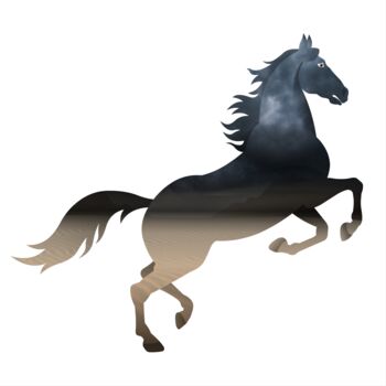 Digitale Kunst mit dem Titel "A silhouetted horse…" von Shamim Shaikh, Original-Kunstwerk, 2D digitale Arbeit
