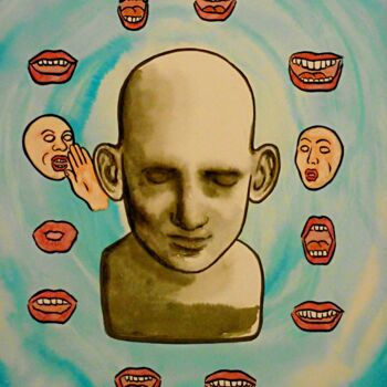绘画 标题为“Idle Talk  [Gerede]…” 由Noël Van Hoof, 原创艺术品, 水彩