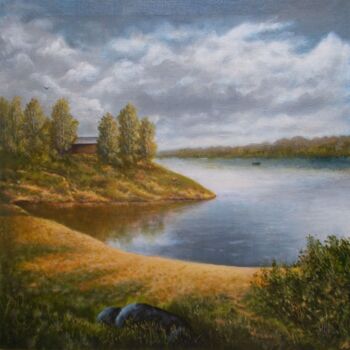 Painting titled "Passing Summer / Ух…" by Vladimir Abaimov, Original Artwork, Oil