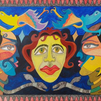 Peinture intitulée "Les Sorcières blanc…" par Aurélie Sarrazin, Œuvre d'art originale, Acrylique