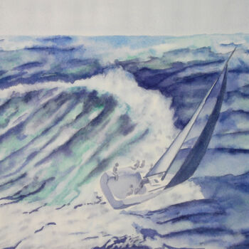 Malerei mit dem Titel "AQUARELLE originale…" von Isabelle Redonnet, Original-Kunstwerk, Aquarell
