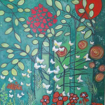Painting titled "liberté" by Monique Wouters, Original Artwork, Acrylic
