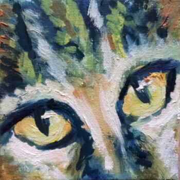 Pittura intitolato "P'tite minette" da Edith Bos Boyer (EDITH DONC), Opera d'arte originale, Olio Montato su Cartone