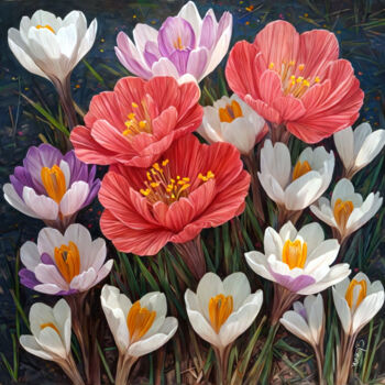제목이 "crocus"인 디지털 아트 Si Levin로, 원작, AI 생성 이미지 artwork_cat.에 장착됨
