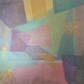 Pintura intitulada "Geometric Dance of…" por Cristina Ticovschi, Obras de arte originais, Acrílico Montado em Armação em mad…