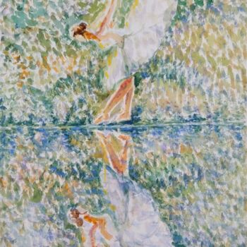 Peinture intitulée "Ballet" par Guo Zhang, Œuvre d'art originale, Aquarelle