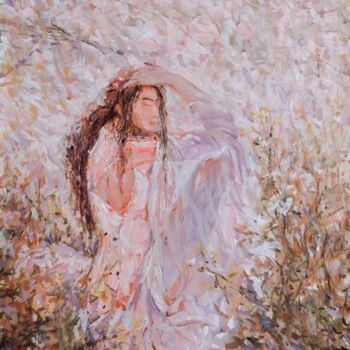 Schilderij getiteld "Spring" door Guo Zhang, Origineel Kunstwerk, Aquarel