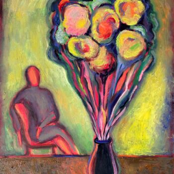 Peinture intitulée "A Bouquet." par Yuliya Pochynok (JJ Julia), Œuvre d'art originale, Huile Monté sur Châssis en bois