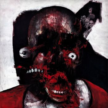 Schilderij getiteld "Macabre expression 6" door Vaxo Lang, Origineel Kunstwerk, Olie