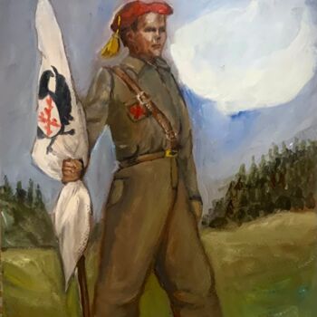 Malerei mit dem Titel "Requeté VII" von Mónica Caruncho Fontela, Original-Kunstwerk, Öl