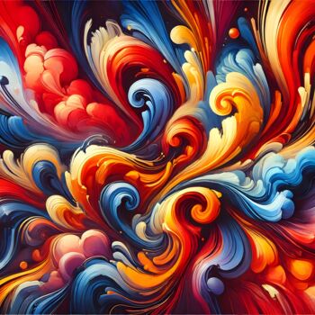数字艺术 标题为“Dynamische Farbsymp…” 由Daniel Bauer, 原创艺术品, AI生成的图像