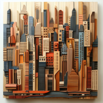 Digital Arts με τίτλο "A Modern Urban Skyl…" από Alberto Capitani, Αυθεντικά έργα τέχνης, Εικόνα που δημιουργήθηκε με AI