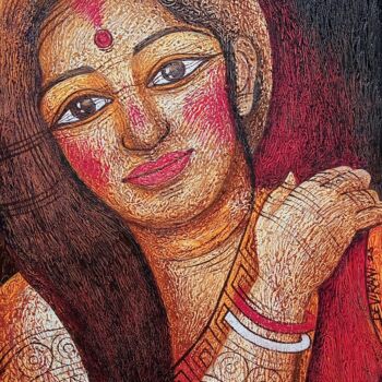 Painting titled "Dashami" by Devi Rani Dasgupta Devi, Original Artwork, Acrylic