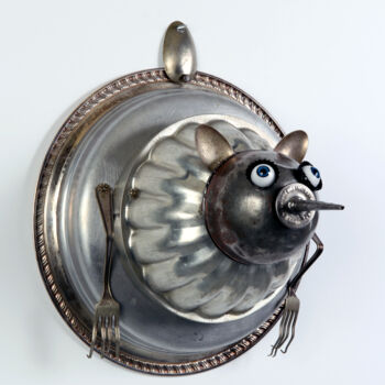 Sculpture titled "on the wall, from u…" by Branimir Misic, Original Artwork, Metals