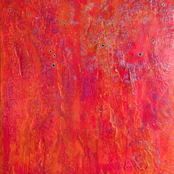 Painting titled "Glowing Ember" by Kira Krell, Original Artwork, Acrylic Mounted on Other rigid panel