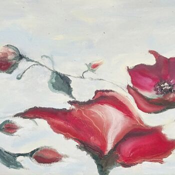 Peinture intitulée "Floral Mural" par Violeta Allaberdieva, Œuvre d'art originale, Huile