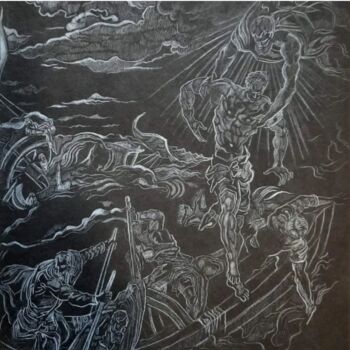 Dessin intitulée "Le tintoret enlèvem…" par Philippe Guénot, Œuvre d'art originale, Pastel Monté sur Carton