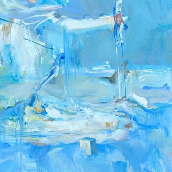 Schilderij getiteld "Beyond Stability" door Zakhar Shevchuk, Origineel Kunstwerk, Olie Gemonteerd op Frame voor houten branc…